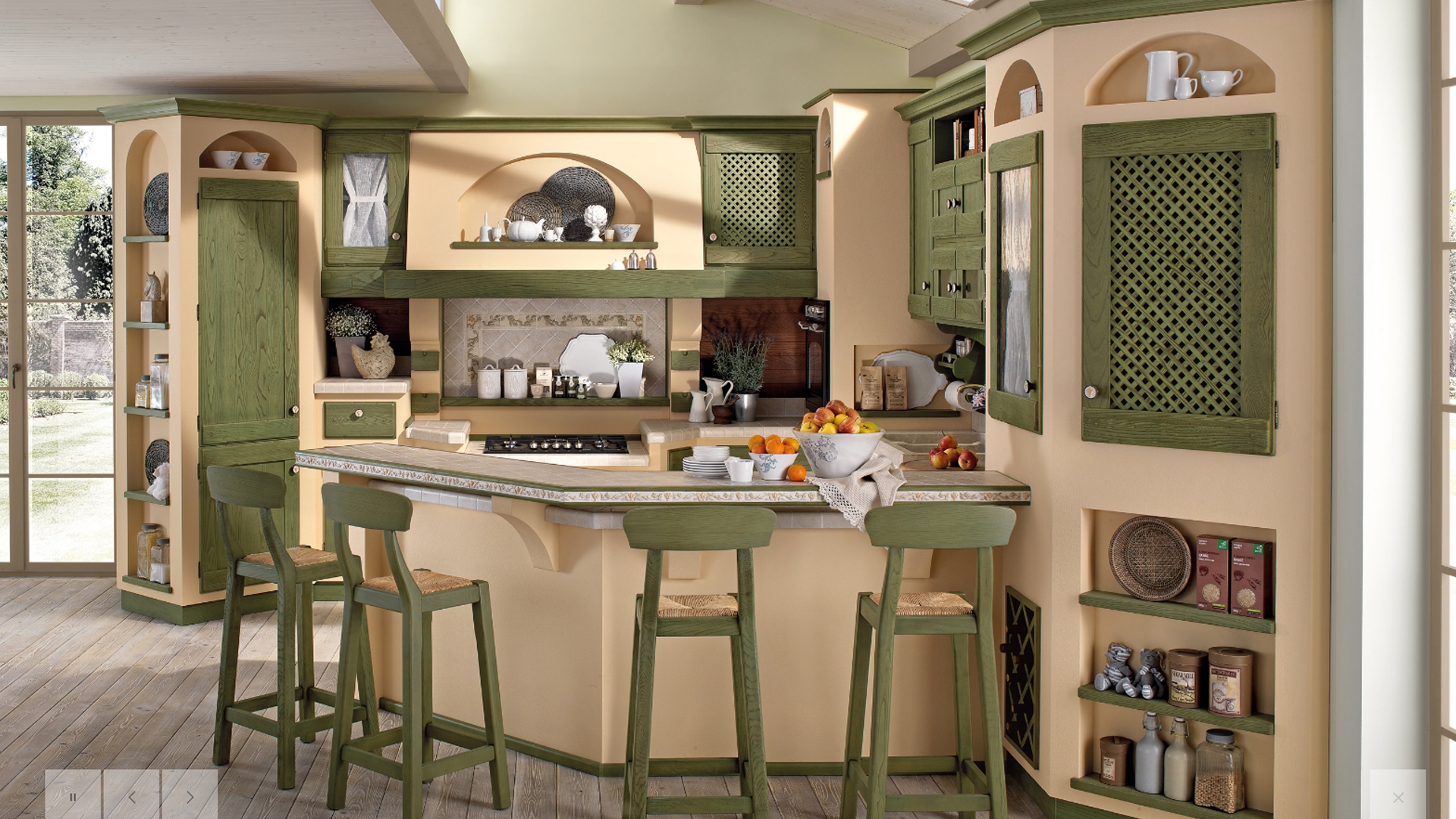 Cucina anita verde antico saguto arredi Cucine antiche in muratura