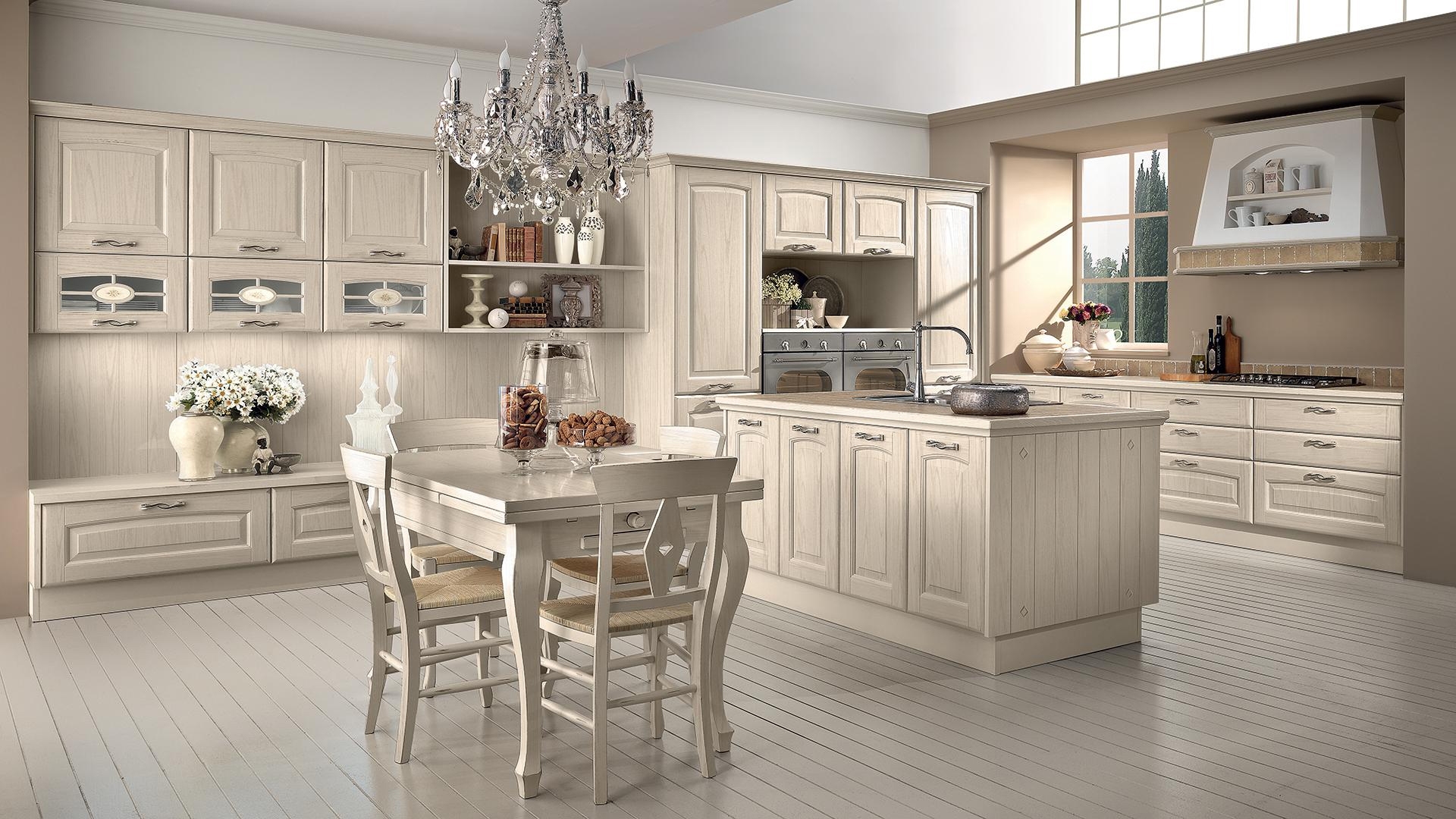 Cucina classica bianca con isola : cucina a legna nordica prezzo ...